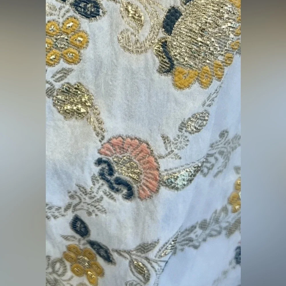 Floral free people brocade gold cream romper Chiara Playsuit NWOT spring revolve